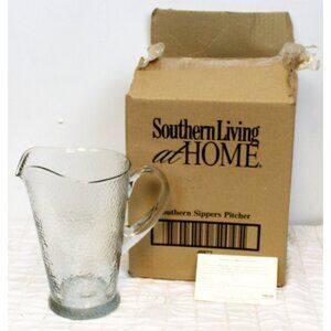Southern Living Sippers Pitcher 40972 Thick Hammered Clear Glass 64 oz Home